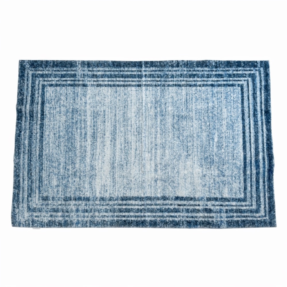 Lahome 3x5 Blue Washable Non-Slip Area Rug Low Pile – Excellent